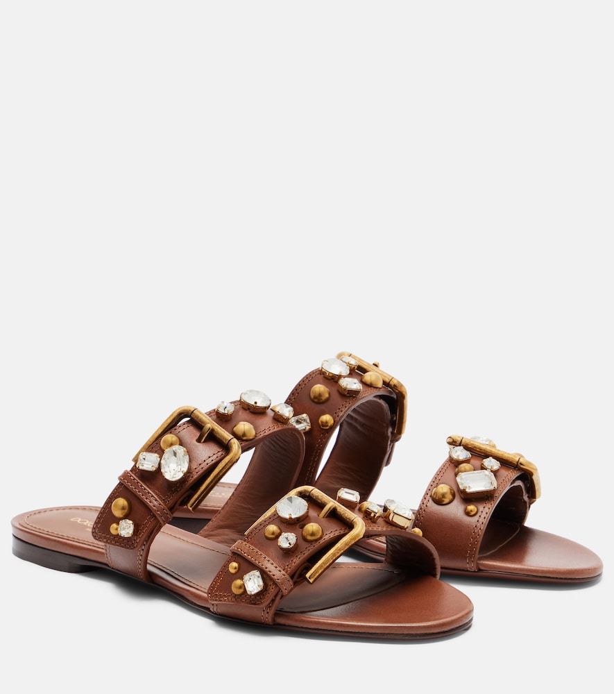 Dolce & Gabbana Embellished leather sandals