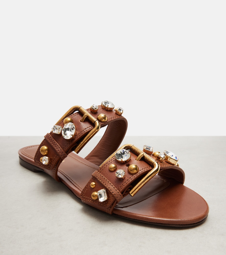  Dolce&gabbana Dolce&gabbana Embellished Leather Sandals 