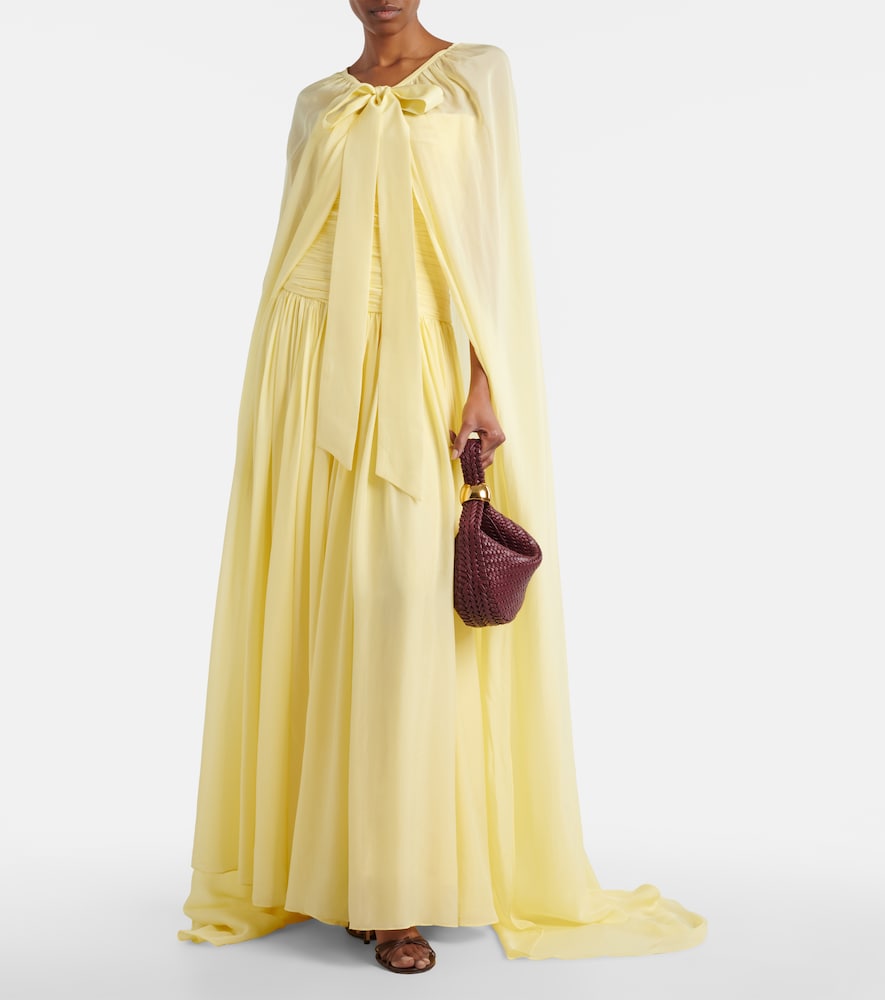 Là Fuori Draped cape and gown set