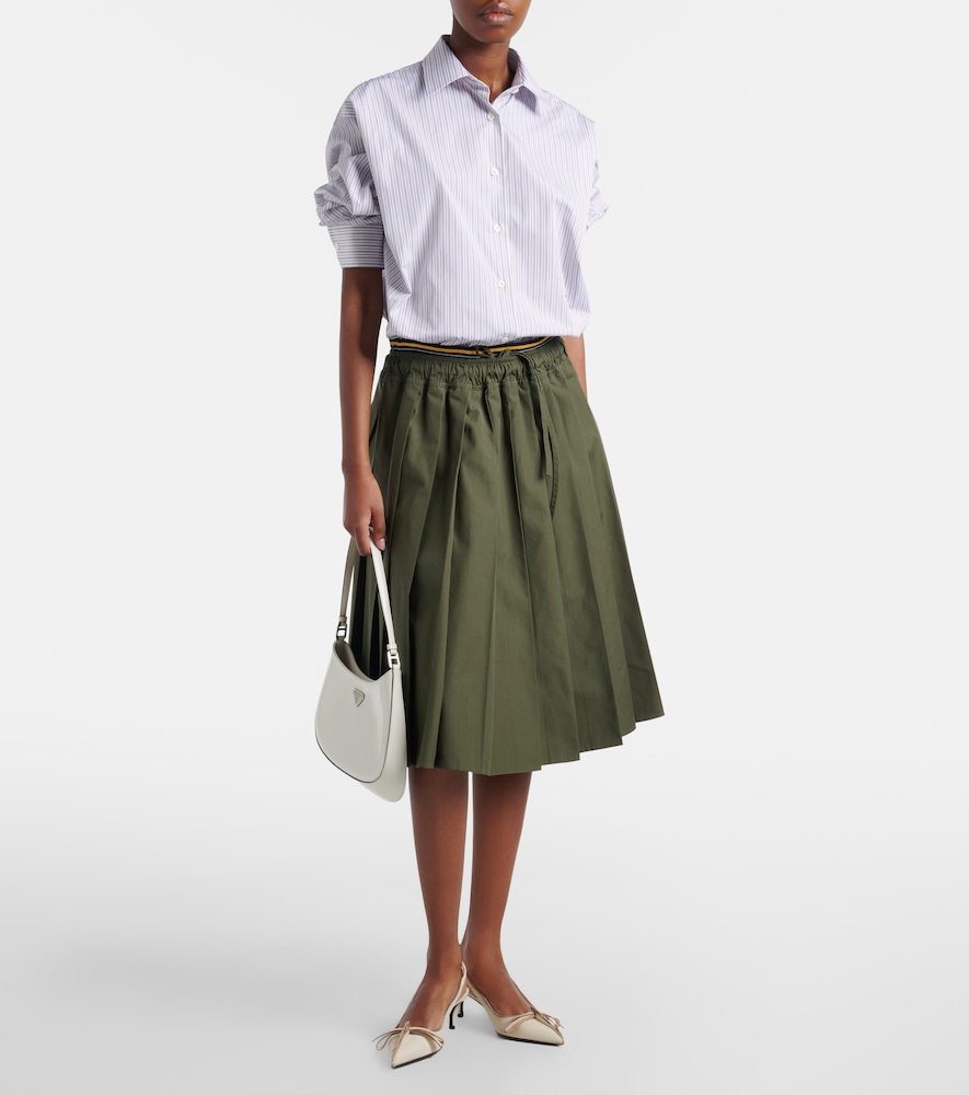 Prada Striped oversized cotton poplin shirt