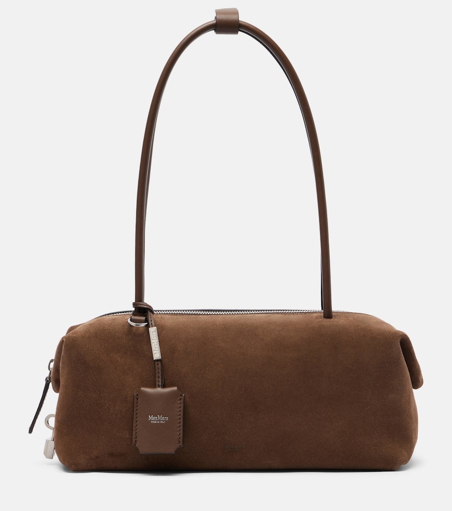 Schultertasche Medium aus Veloursleder
