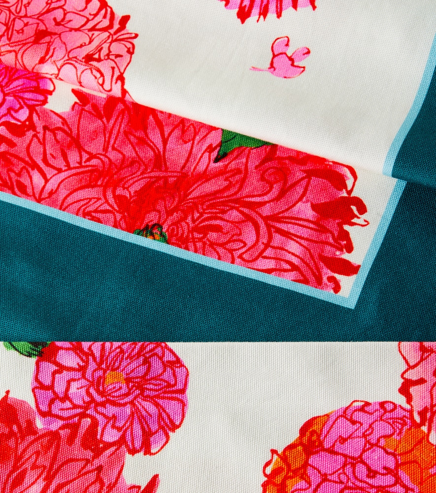  La Doublej La Doublej Bright Blooms Large Cotton Tablecloth 