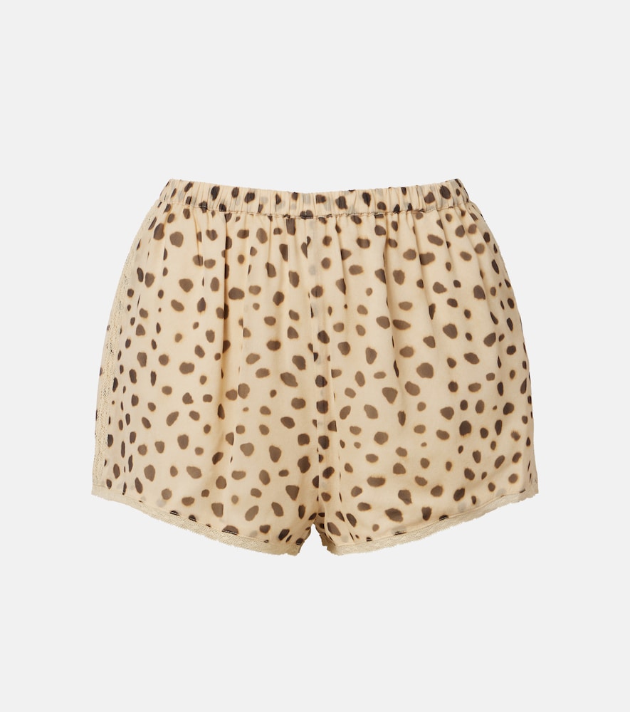 Posse Priscilla leopard-print silk shorts