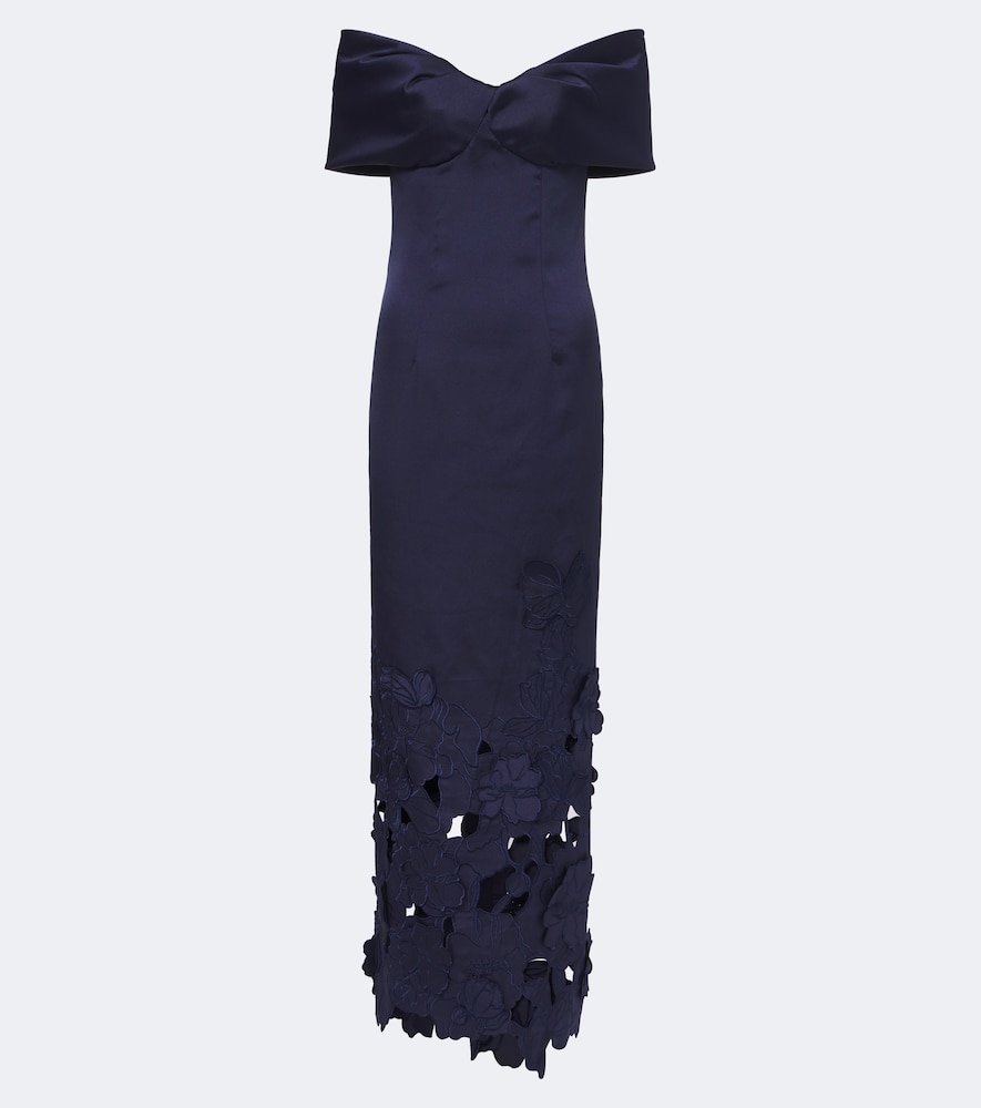 Off-Shoulder Midikleid Norelle aus Satin