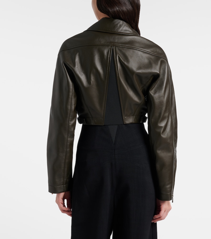 Alaïa Cropped Leather Biker Jacket