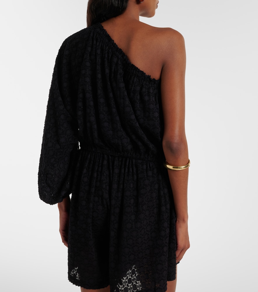 Twist One-Shoulder Silk And Cotton Top