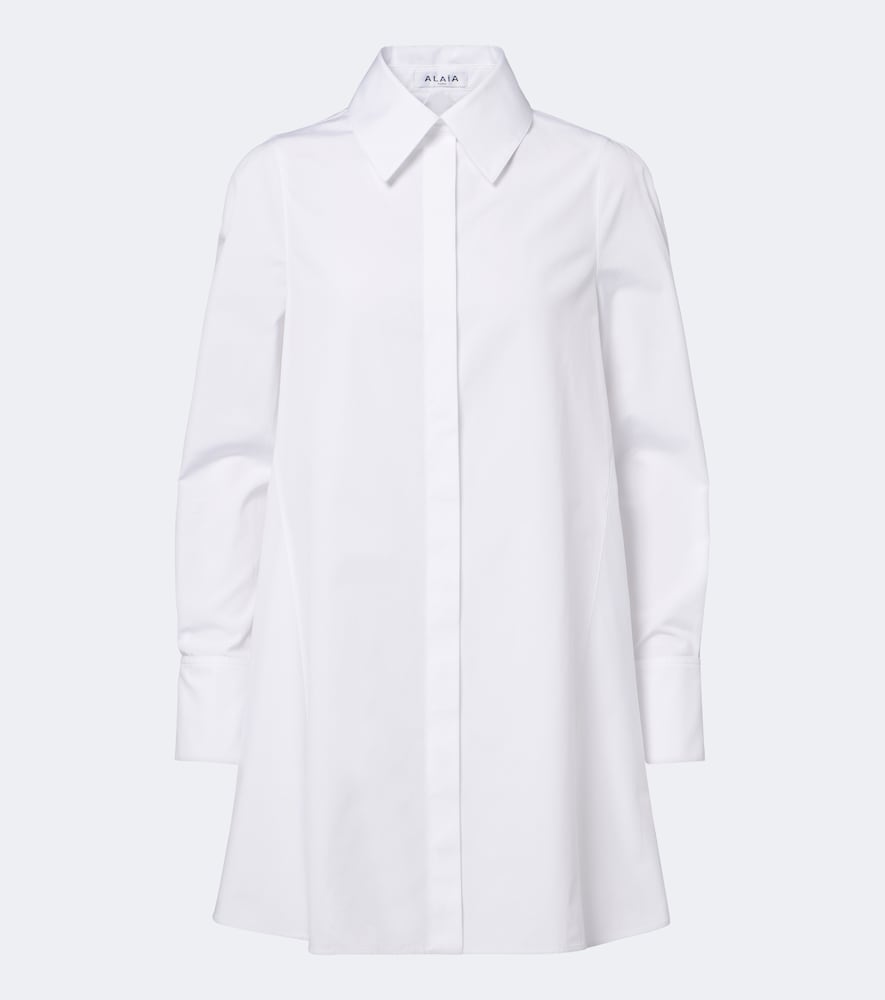 Alaia Donna Alaïa Abito Corto In Popeline Di Cotone Bianco It Taglia 42- Mytheresa - Immagine 1