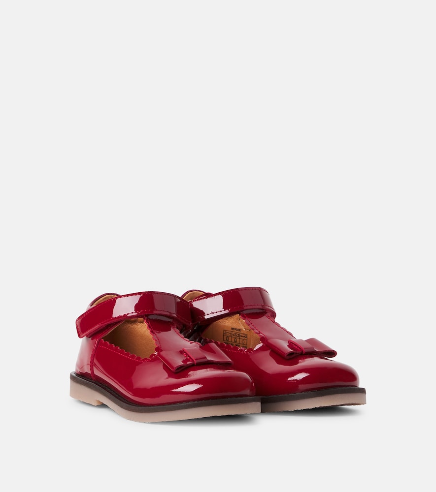 Wheat Kids' Lucia Patent Leather Mary Jane Flats In Red Cherry