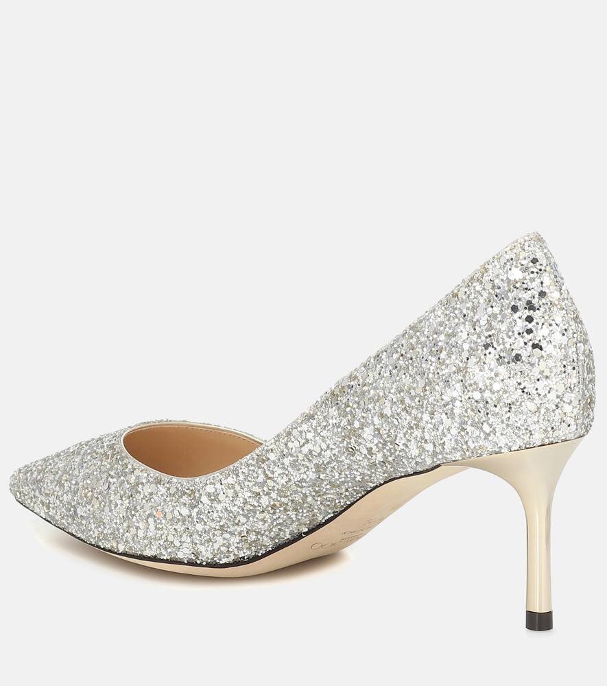 Jimmy Choo Romy 85 Glitter Pumps In Metallic