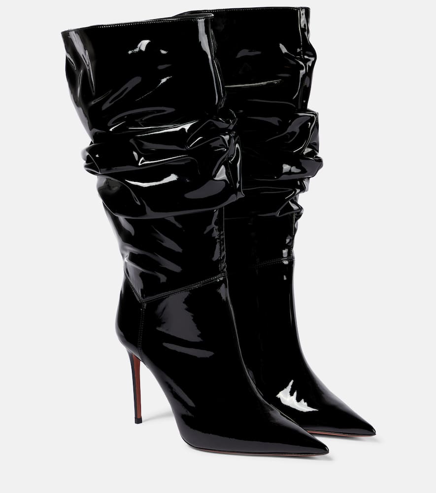 Amina Muaddi Jahleel leather knee-high boots