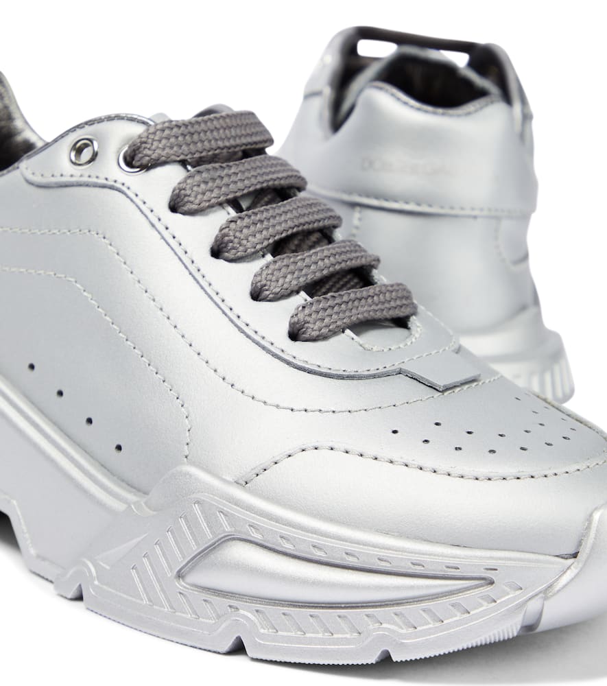 Dolce & Gabbana Sneakers Flash Aus Leder In Silver