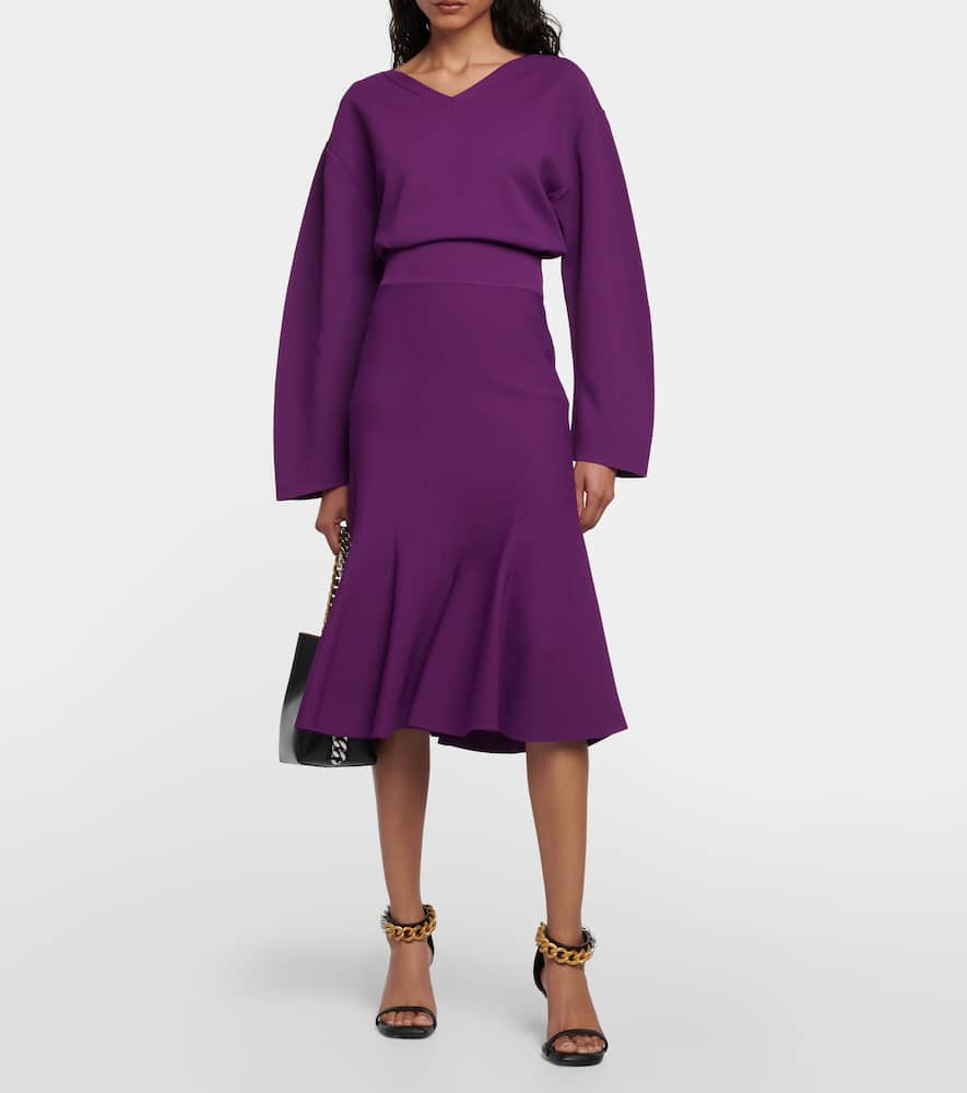 Shop Stella Mccartney Oversized Stretch Jersey Sweater In Purple