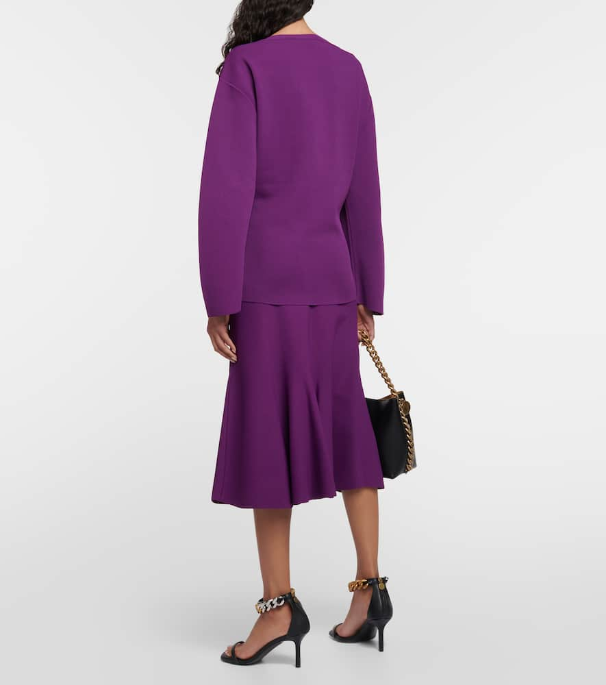 Shop Stella Mccartney Oversized Stretch Jersey Sweater In Purple