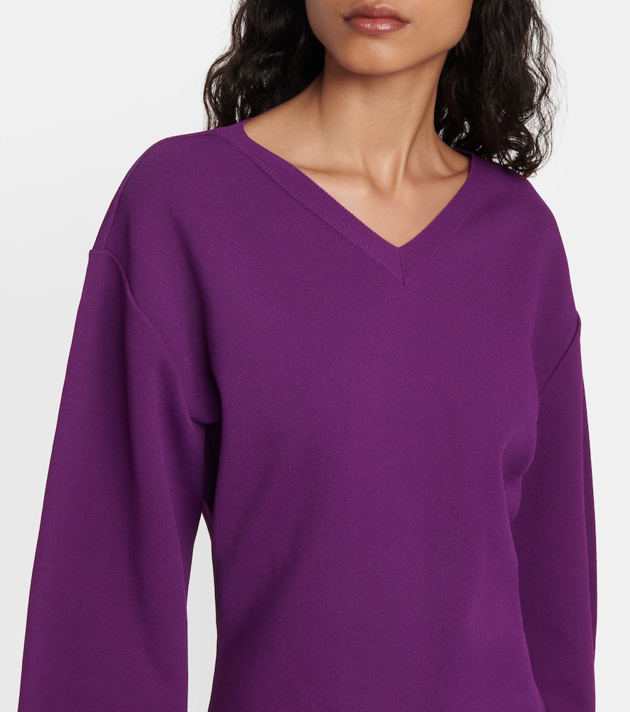 Shop Stella Mccartney Oversized Stretch Jersey Sweater In Purple