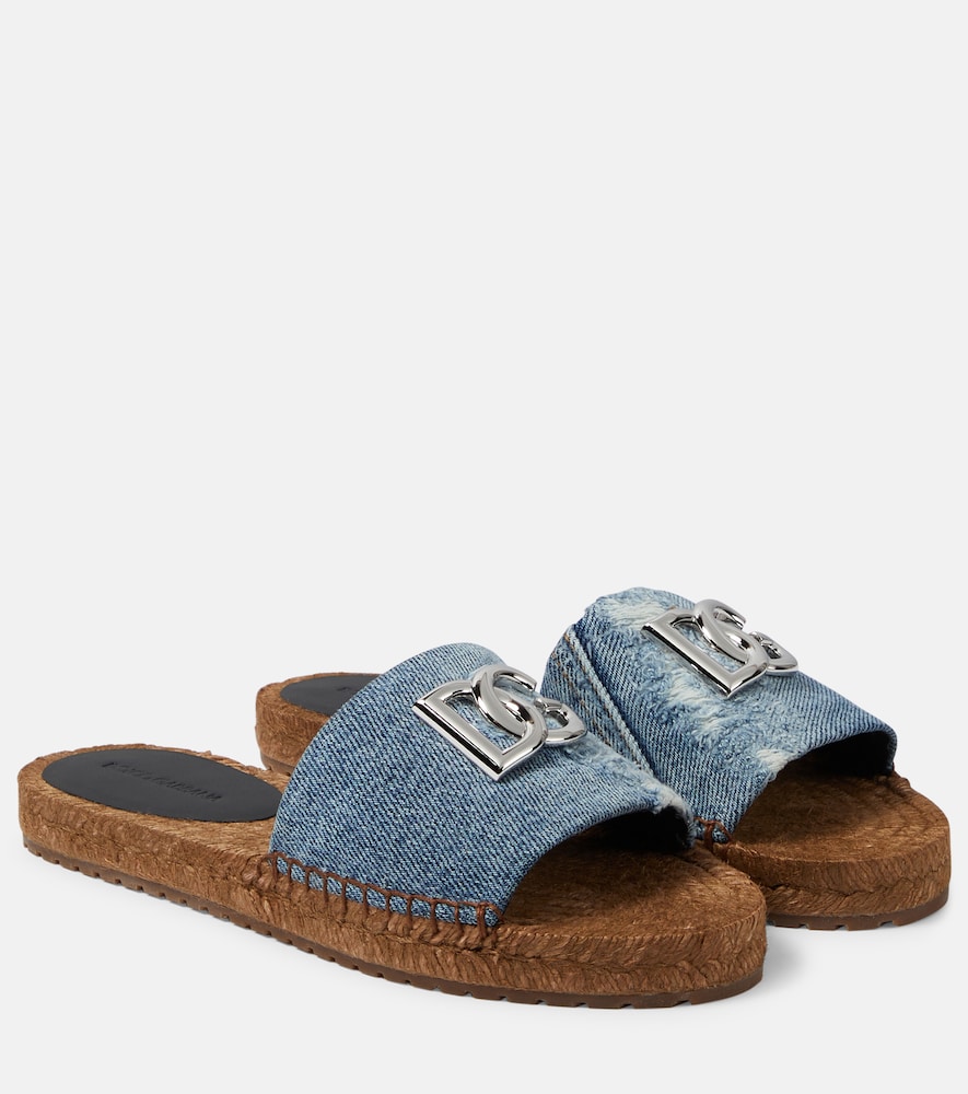 Dolce&Gabbana Dg Canvas Espadrilles Blue Uk Size 4 Adult Women's
