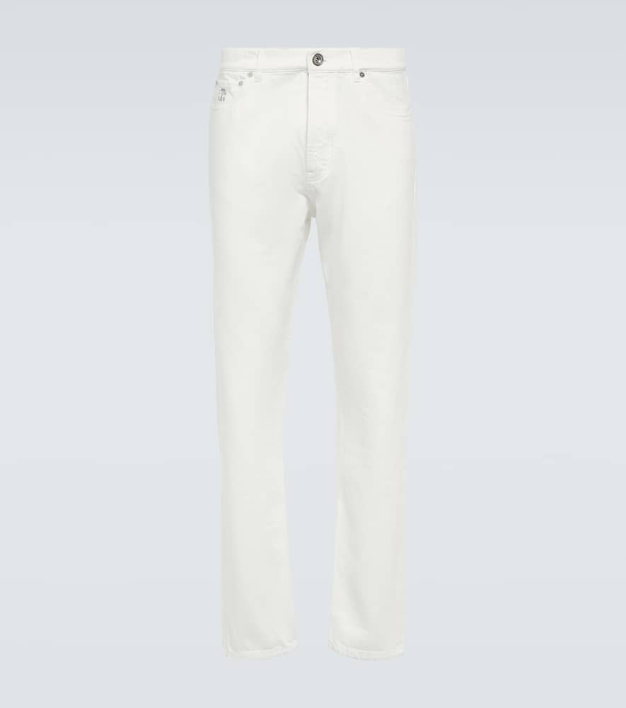 Brunello Cucinelli Mid-rise Slim Jeans In White