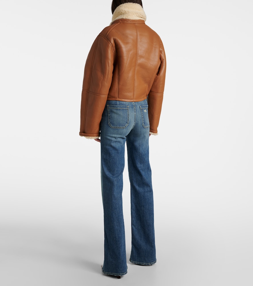  Victoria Beckham Victoria Beckham Lederjacke Mit Shearling 