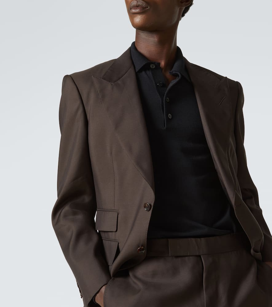 Tom Ford Fine Gauge Pure Wool Ls Polo In Black