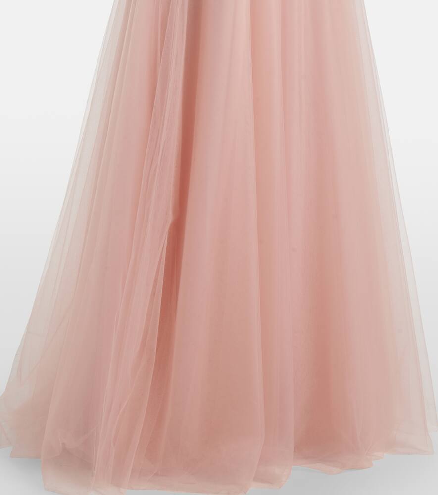 Costarellos Arion Sequined Tulle Gown In Pink