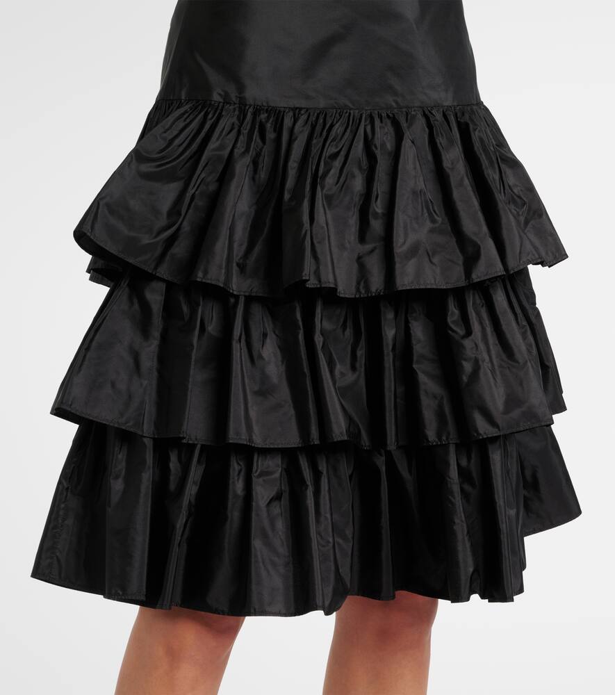 Valentino Ruffled Taffeta Skirt Woman Black 42 In Black