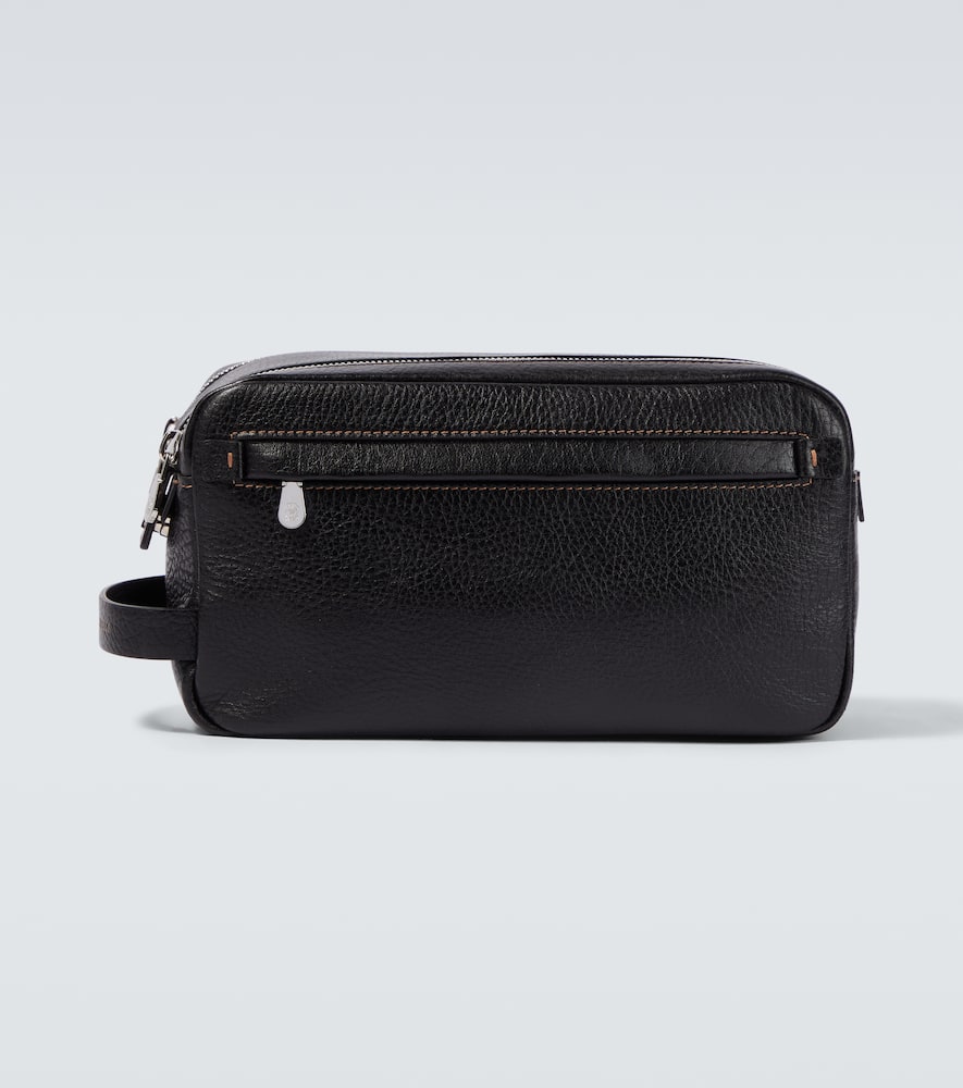Leather toiletry bag