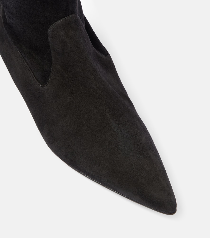 Manolo Blahnik Lupasca Suede Over-the-knee Boots In Black