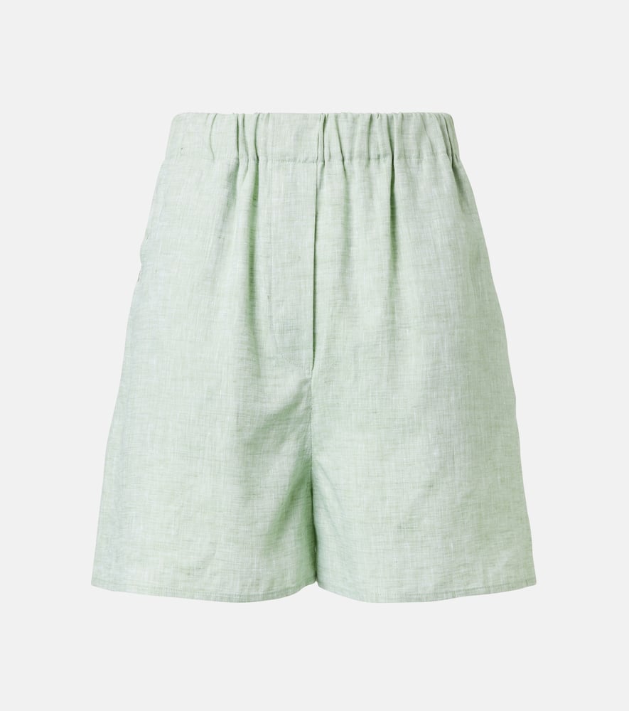 Angelo high-rise linen Bermuda shorts