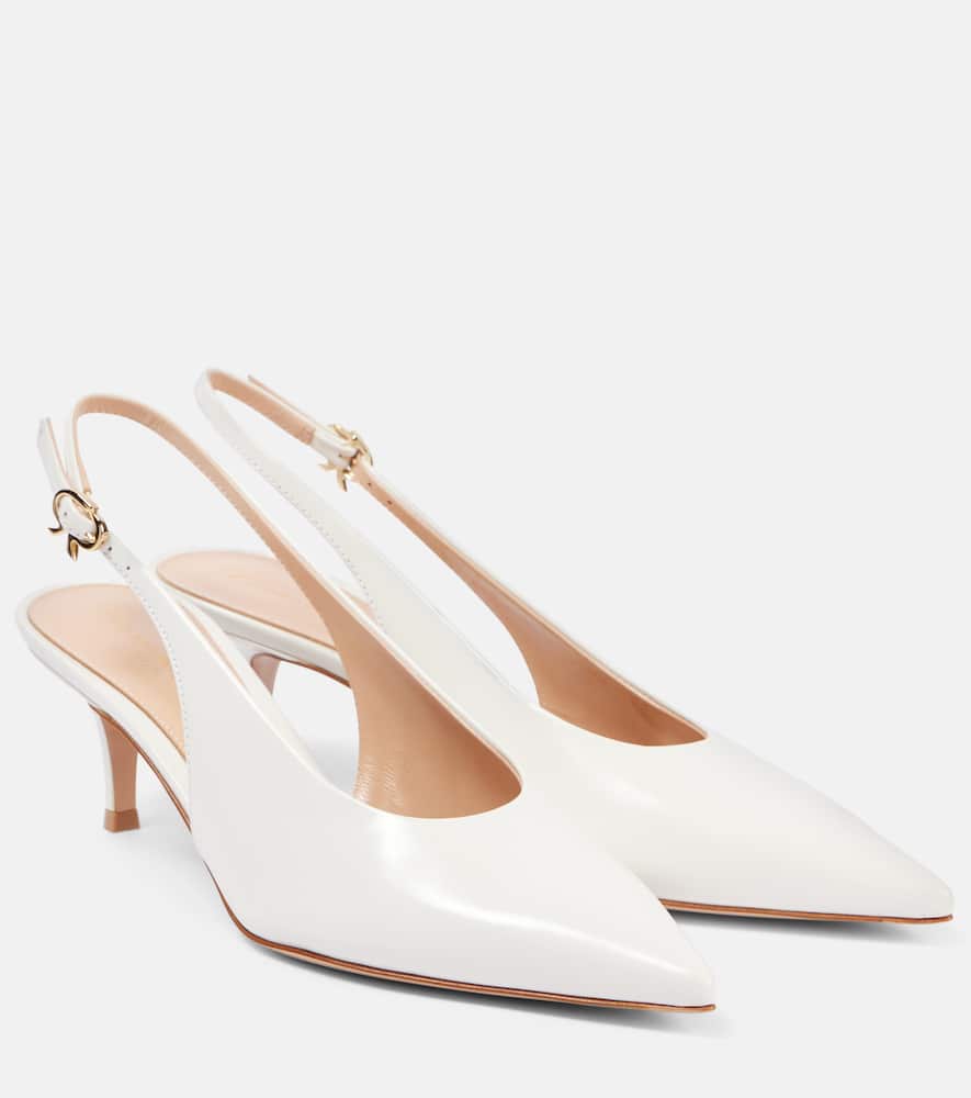 GIANVITO ROSSI ROBBIE SLING 55 LEATHER SLINGBACK PUMPS