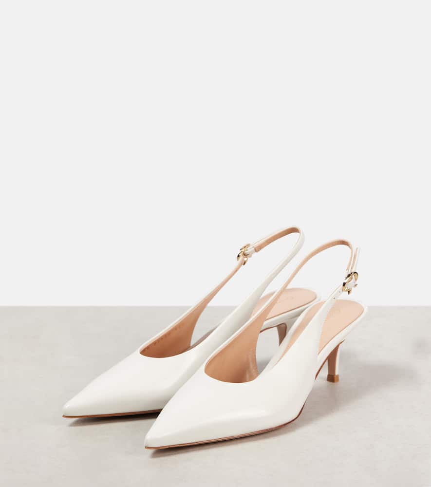 GIANVITO ROSSI ROBBIE SLING 55 LEATHER SLINGBACK PUMPS