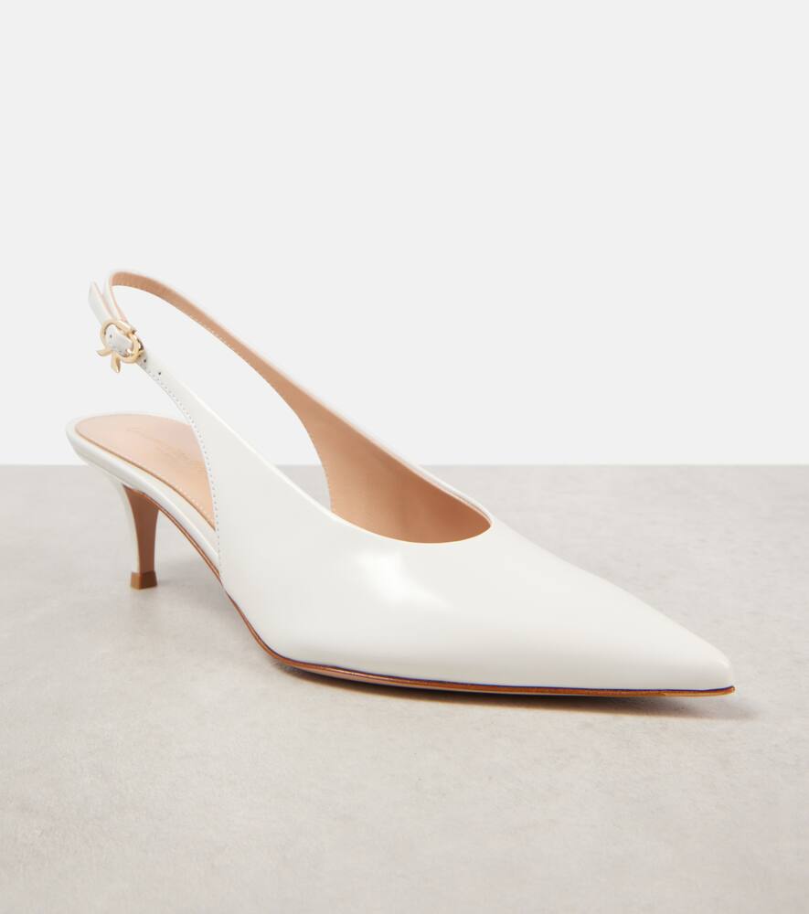 GIANVITO ROSSI ROBBIE SLING 55 LEATHER SLINGBACK PUMPS