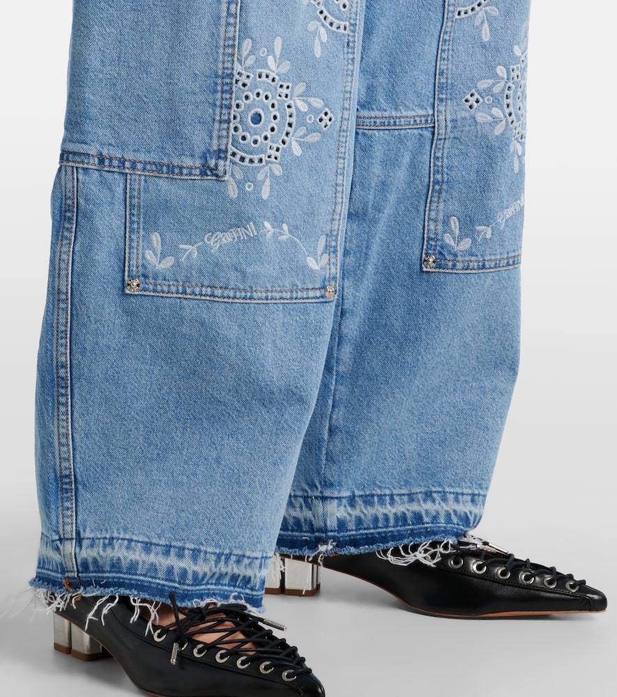 ★送関込み★ GANNI Broderie Anglaise Carpenter Jeans Ganni Broderie Anglaise Carpenter Jeans | Neiman Marcus