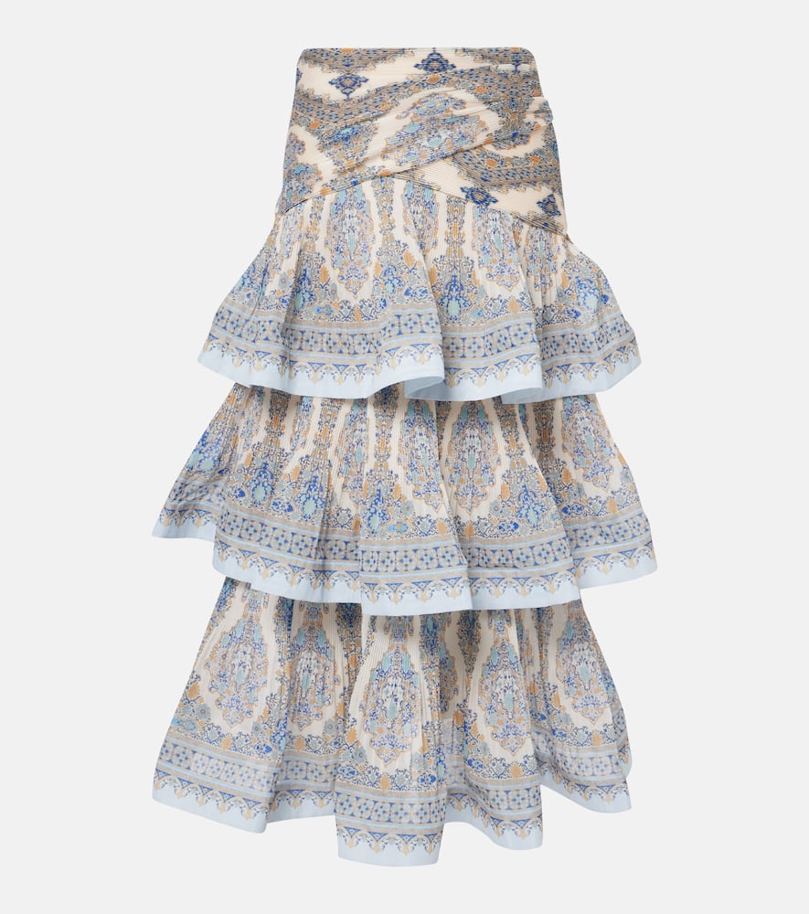 Paisley pleated maxi skirt