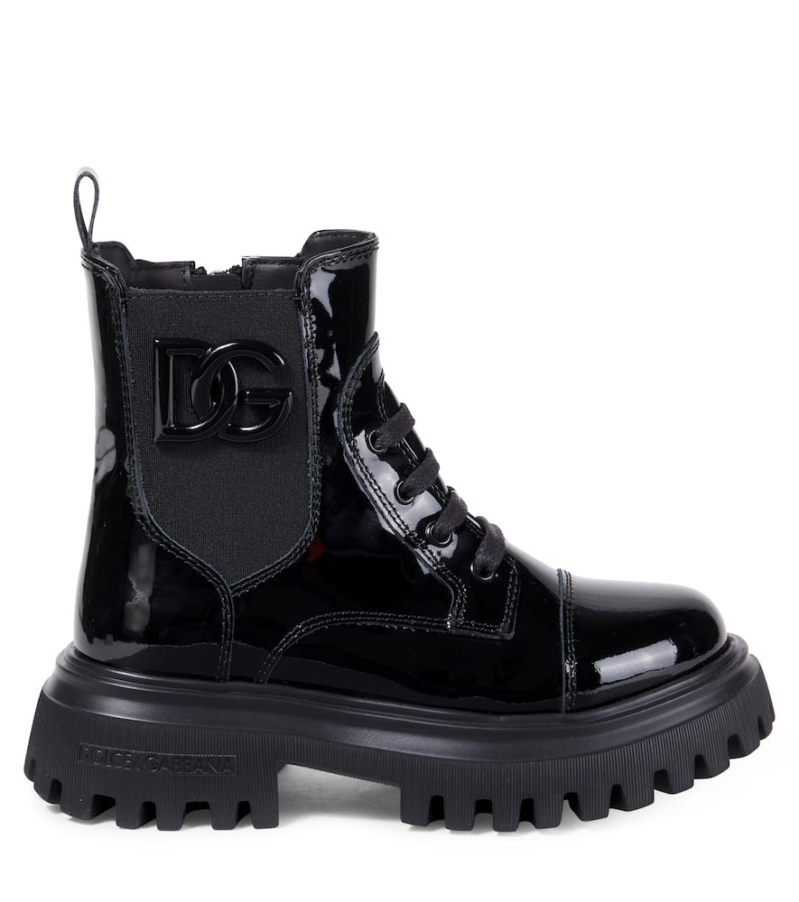 Dolce & Gabbana Black Leather Boots In Black