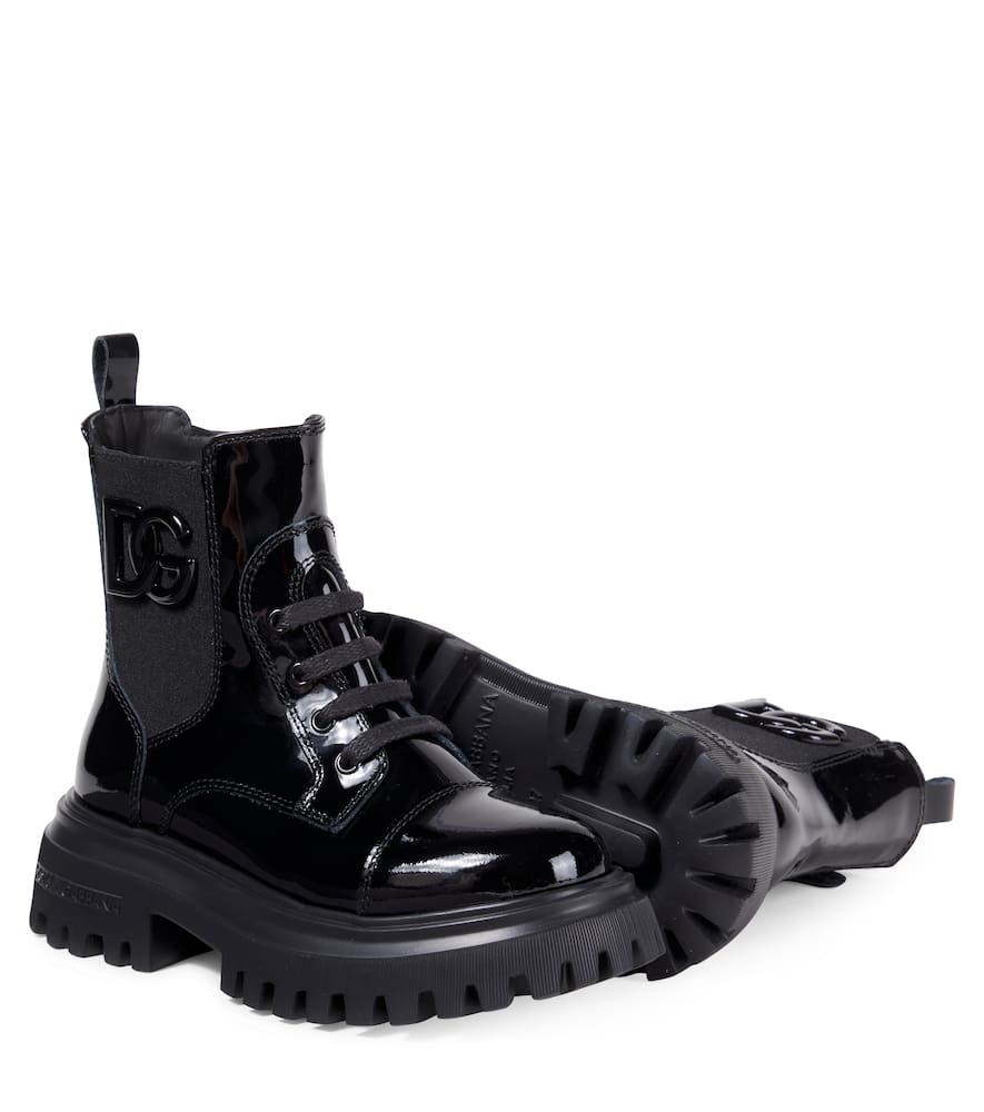 Dolce & Gabbana Black Leather Boots In Black