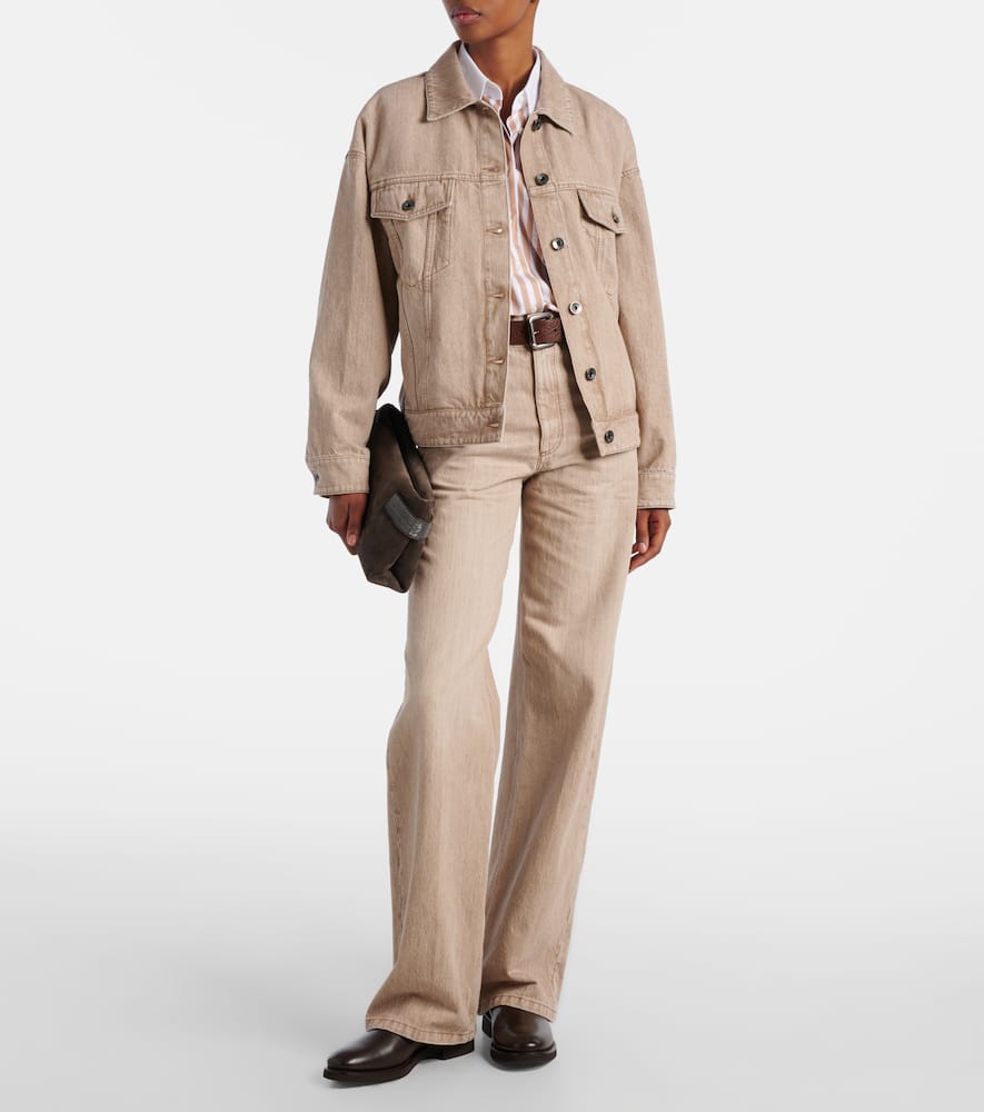 Brunello Cucinelli High-rise Wide-leg Jeans In Neutral
