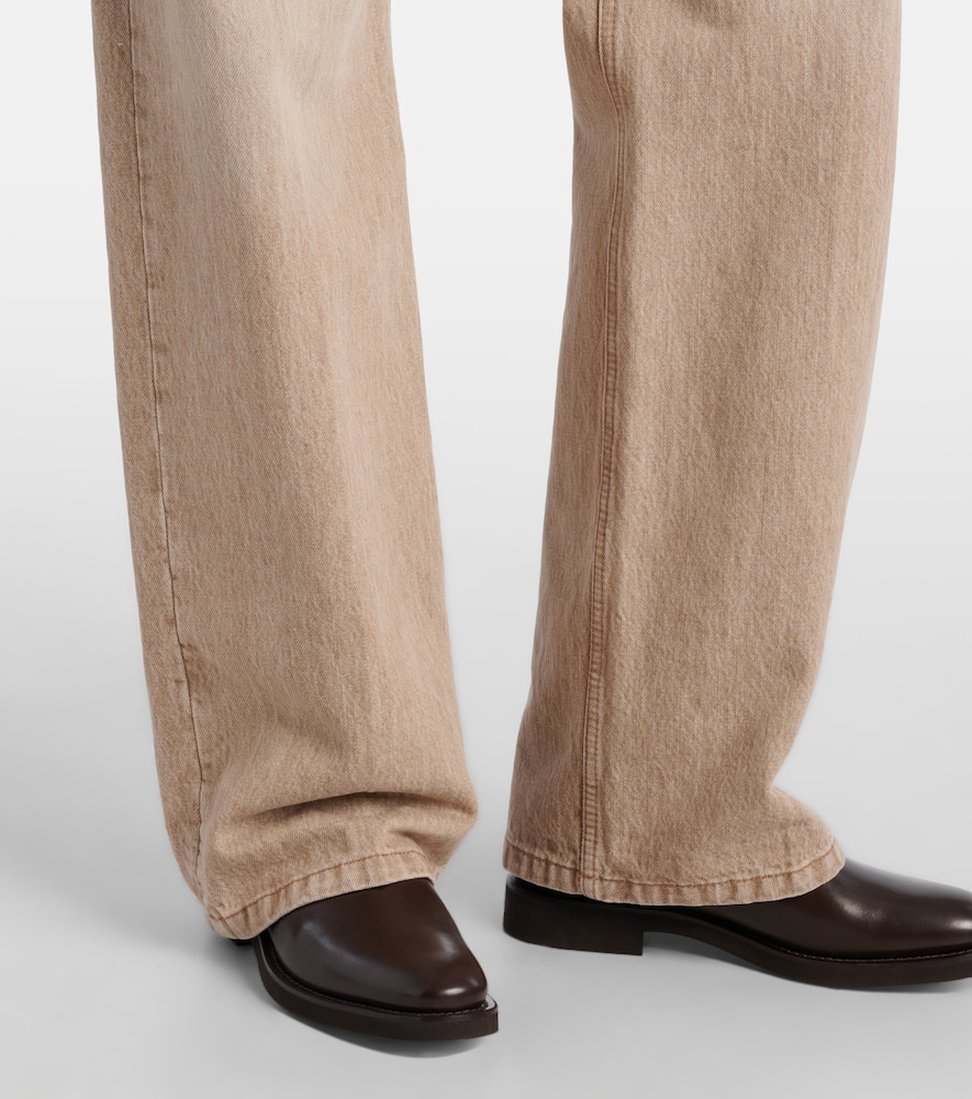 Brunello Cucinelli High-rise Wide-leg Jeans In Neutral