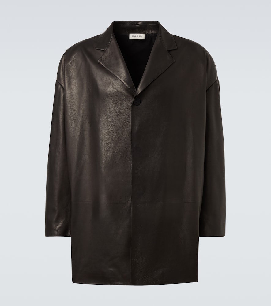 Fear Of God Full-grain Leather Jacket In Black