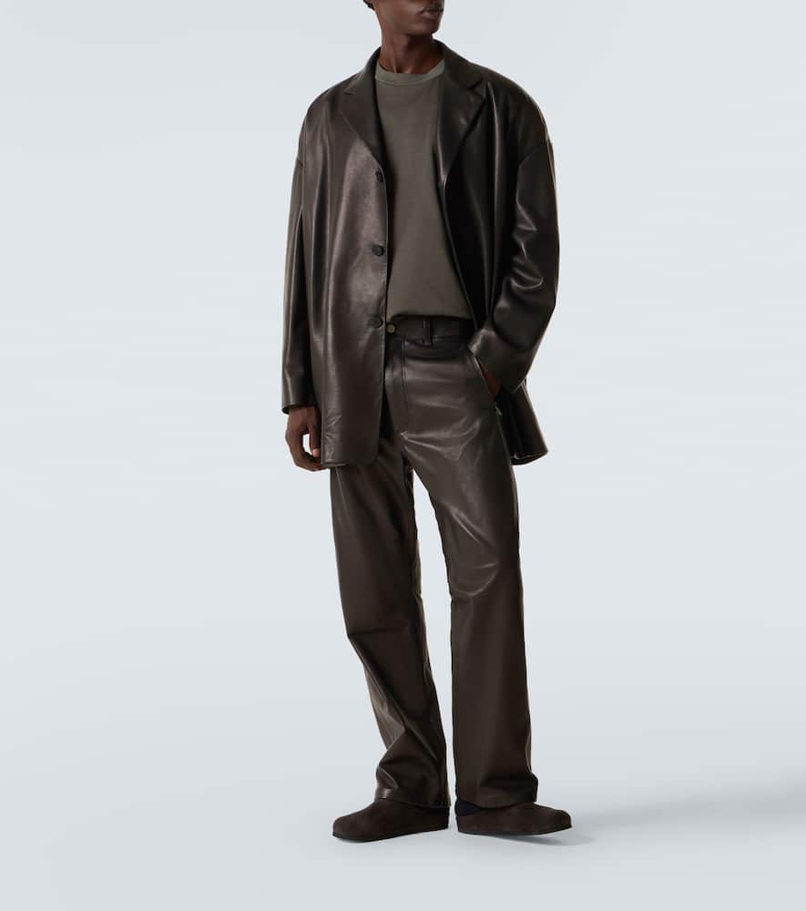 Fear Of God Full-grain Leather Jacket In Black