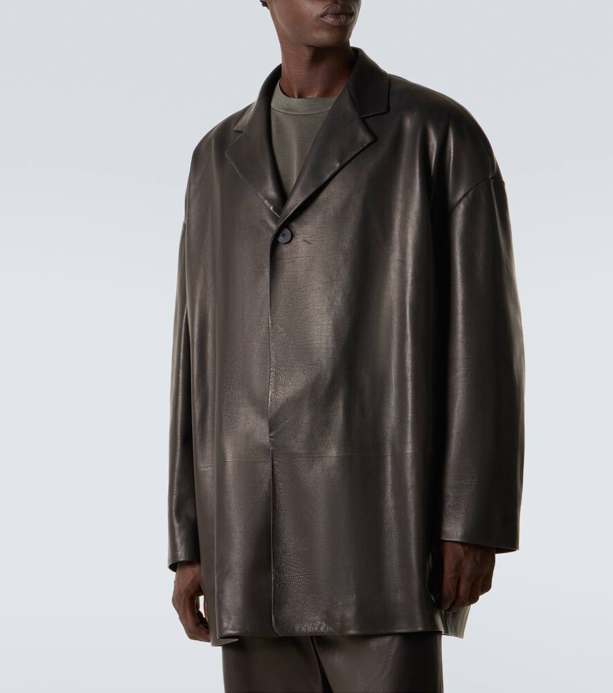 Fear Of God Full-grain Leather Jacket In Black