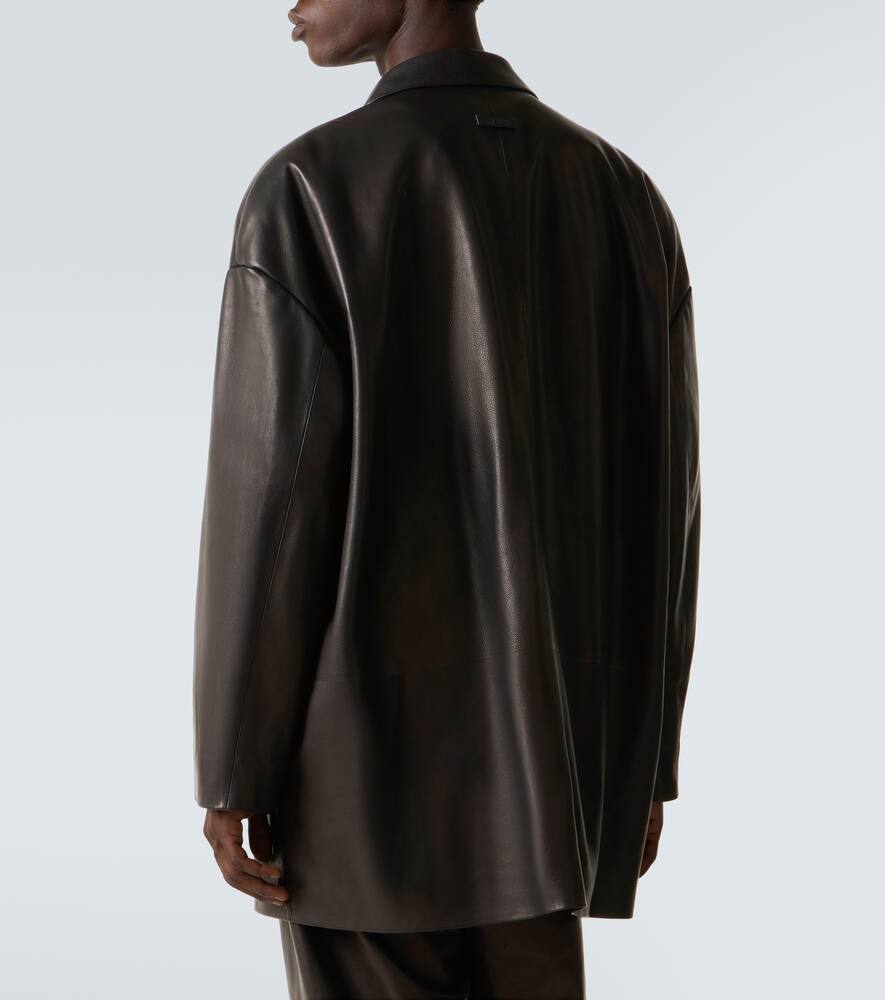 Fear Of God Full-grain Leather Jacket In Black