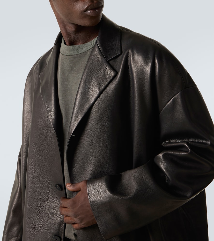Fear Of God Full-grain Leather Jacket In Black