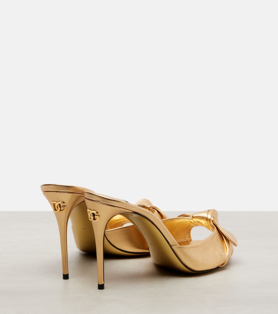 Dolce & Gabbana Mordoré Nappa Leather Sandals In Gold