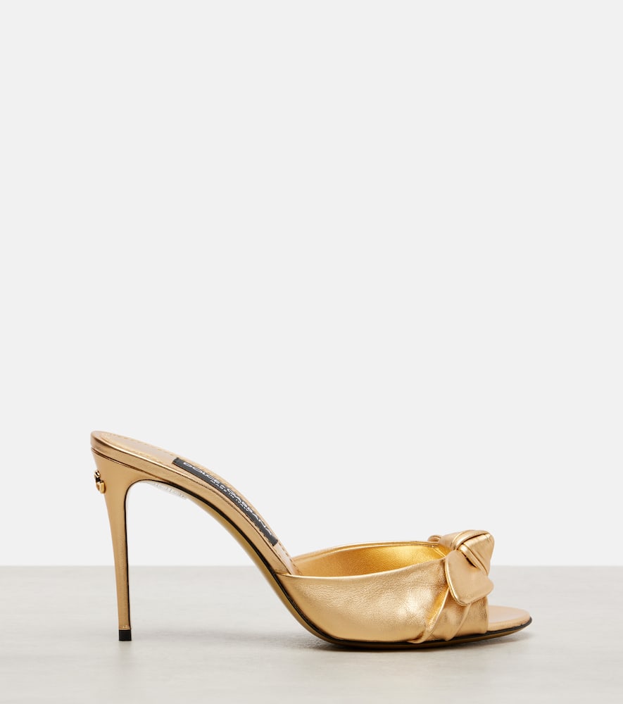 Dolce & Gabbana Mordoré Nappa Leather Sandals In Gold