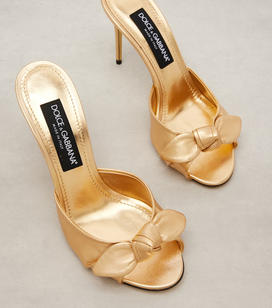 Dolce & Gabbana Mordoré Nappa Leather Sandals In Gold