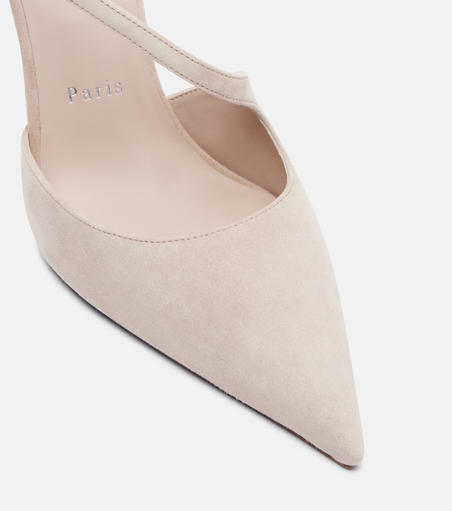 Christian Louboutin Miss Ziggyta Suede Red Sole Pumps In Neutral