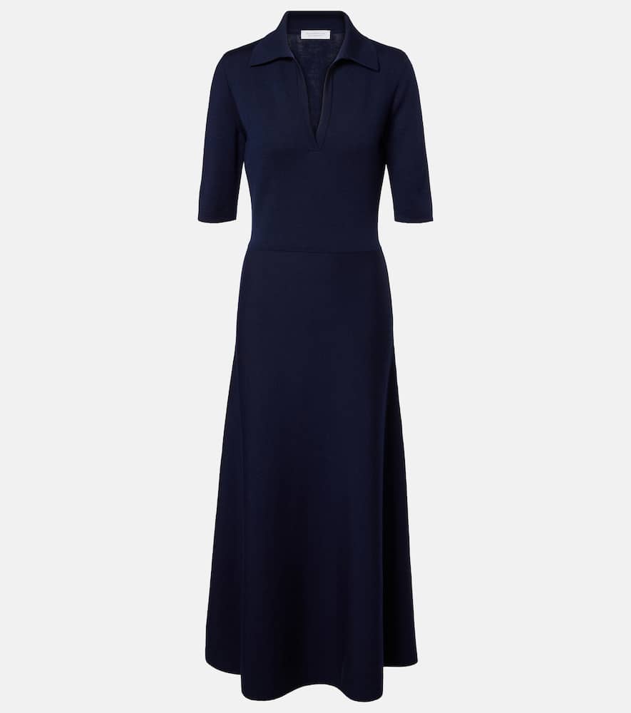 Gabriela Hearst Wool, Silk, And Cashmere Maxi Dress In Blue