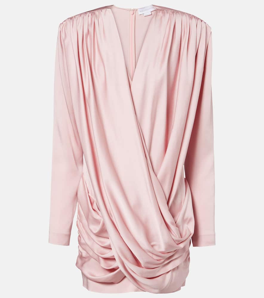 Draped crêpe satin minidress