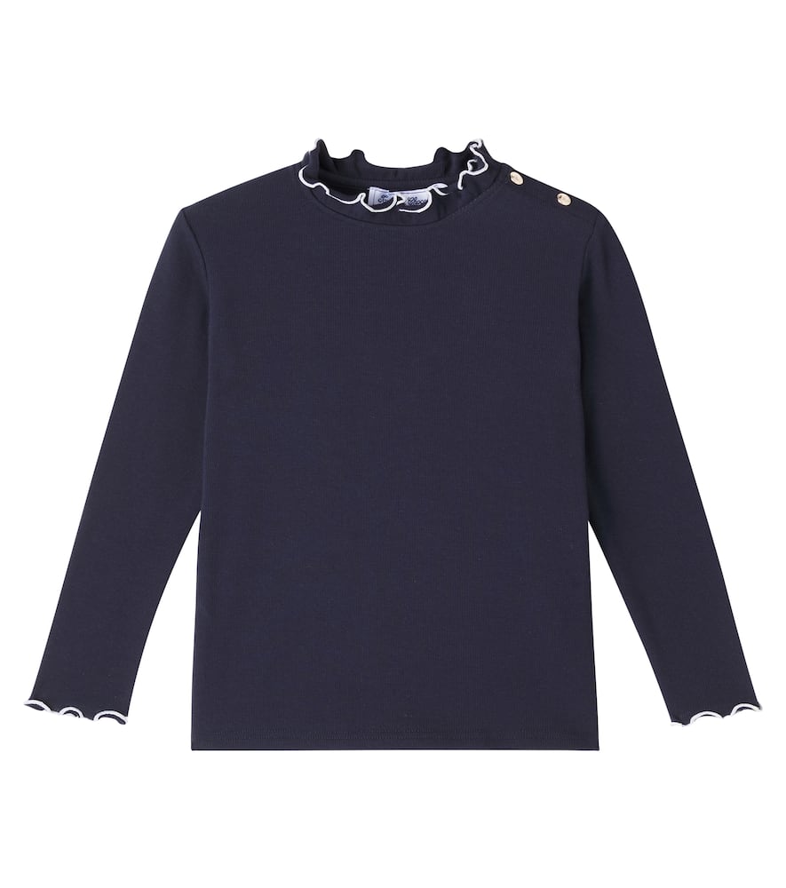 Tartine Et Chocolat Cotton-blend Jersey Top In Blue