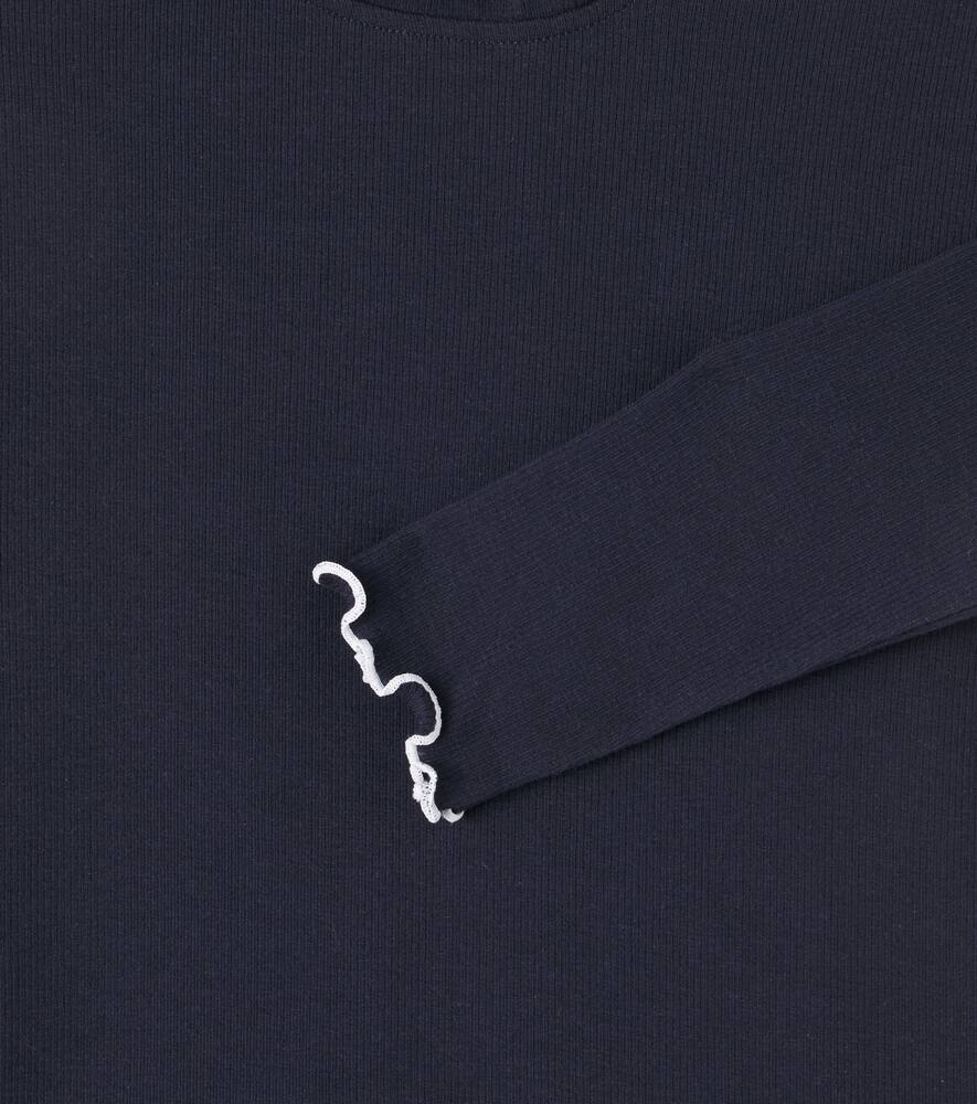 Tartine Et Chocolat Cotton-blend Jersey Top In Blue