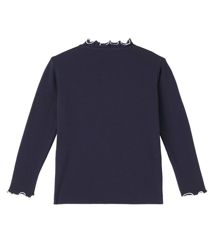 Tartine Et Chocolat Cotton-blend Jersey Top In Blue